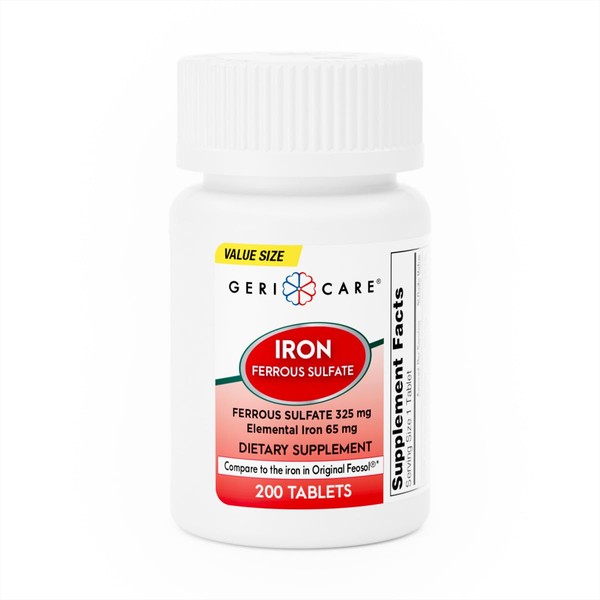 GeriCare GeriCare Ferrous Sulfate Tablets 325mg, Elemental Iron 65 mg