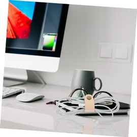 LABRIMP 5Pcs Practical Cord Straps for Charging Cords Faux Leather Cable Organizer Durable Cable Winder Clips for Home Office Car and Desk Tidy and Secure