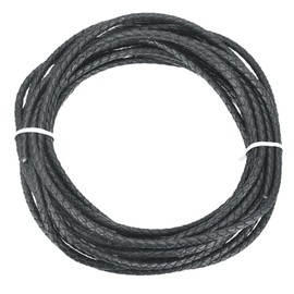 Rebower Round Braided Leather Cord 4mm Bolo Leather Cord String Rope for Jewelry Making, Necklaces, Bracelets, Wraps, Crafts, 5m/16.4ft, Dark Gray