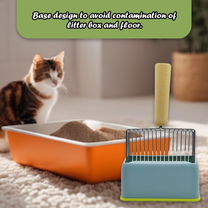 MUYG Stainless Steel Cat Litter Scoop,Cat Litter Scooper with Solid