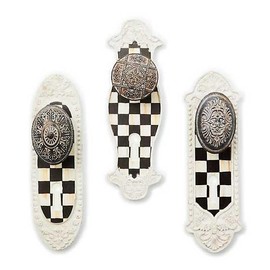 MACKENZIE-CHILDS Courtly Door Knob Hooks, Set of 3
