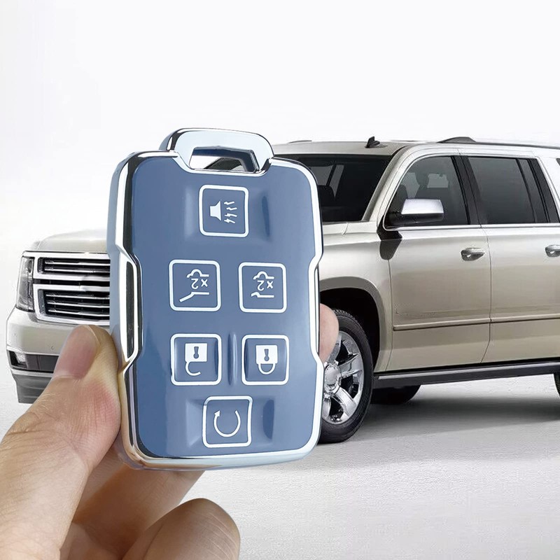 Yuebutor Key Fob Cover Case Compatible with Chevy Silverado 1500