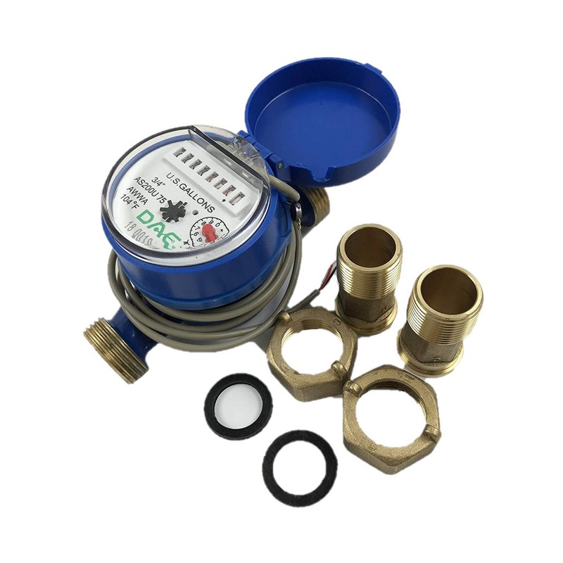 DAE AS200U-75P Water Meter with Pulse Output, 3/4" NPT Couplings,