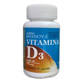 Vitamina D3 5,000 Ui Shanatural's 30 Cáp Huesos Sist Inmune Sin Sabor