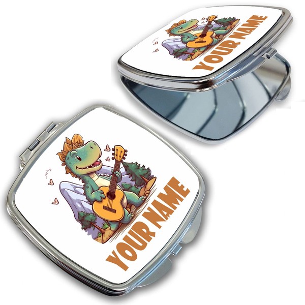 Bleu Reign Compact Personalized Pocket Mirror Custom Name Dinosaur Band