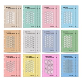 NHQZ Economy Challenge Budget Planner, Money Saving Challenge, Budget Planner, Saving Challenge Set with 2€ | 5€ | 10€ | Change | 52 Weeks | 52 Week Light Challenges | A6, 48 Pieces, bronze