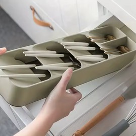 Multi-purpose Cutlery Storage Tray – Kitchen Drawer Compartmentalized Organizer Box