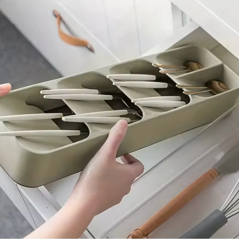 Multi-purpose Cutlery Storage Tray – Kitchen Drawer Compartmentalized Organizer Box