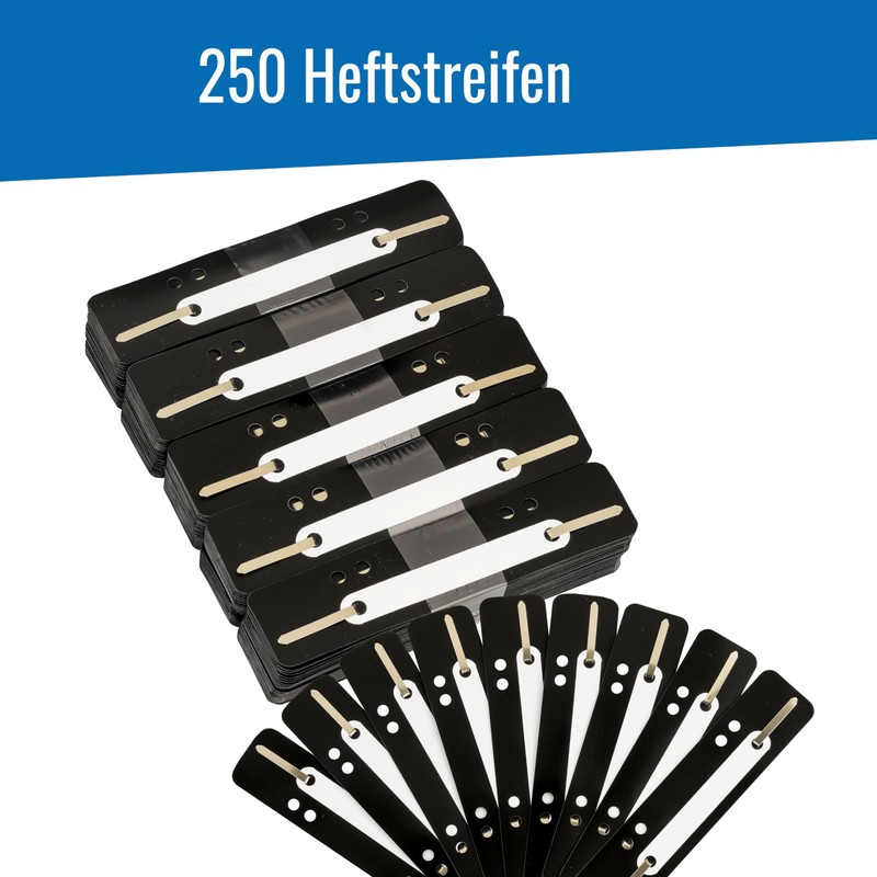 250 Filing Strips Black Plastic 10 Bundles of 25 Pieces