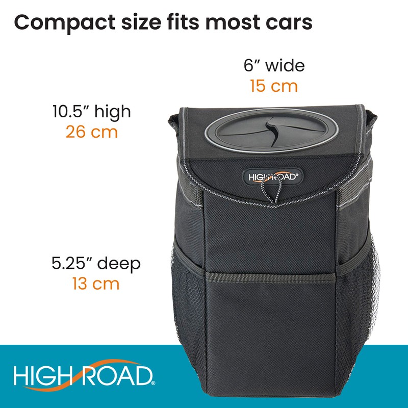 High Road StashAway Heavy Duty Car Trash Can with Rubber
