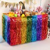 6 Pack Mexican Table Skirts - Wavy Tinsel Foil Fringe