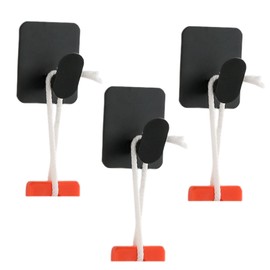 MeetRade Wall Hooks for Hanging: Black Coat Hooks 3PACK Adhesive Wall Mounted Hook Hangers for Hanging Key Coat Towel Hat Bag Backpack Headphone in Bathroom Closet Adhesive Screws on (3P FB)
