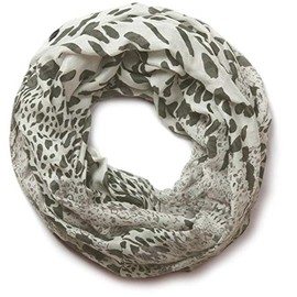 styleBREAKER leopard print scarf loop tube 01017009, color:grey