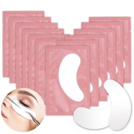 Reayou 50PACK Under Eye Pads, Lint Free Lash Extension Eye Gel Patches for Eyelash Extension,Eye Beauty Tool (Pink)