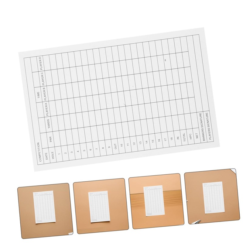 BESPORTBLE 35pcs Golf Score Tracker White Coated Paper Scoreboard for