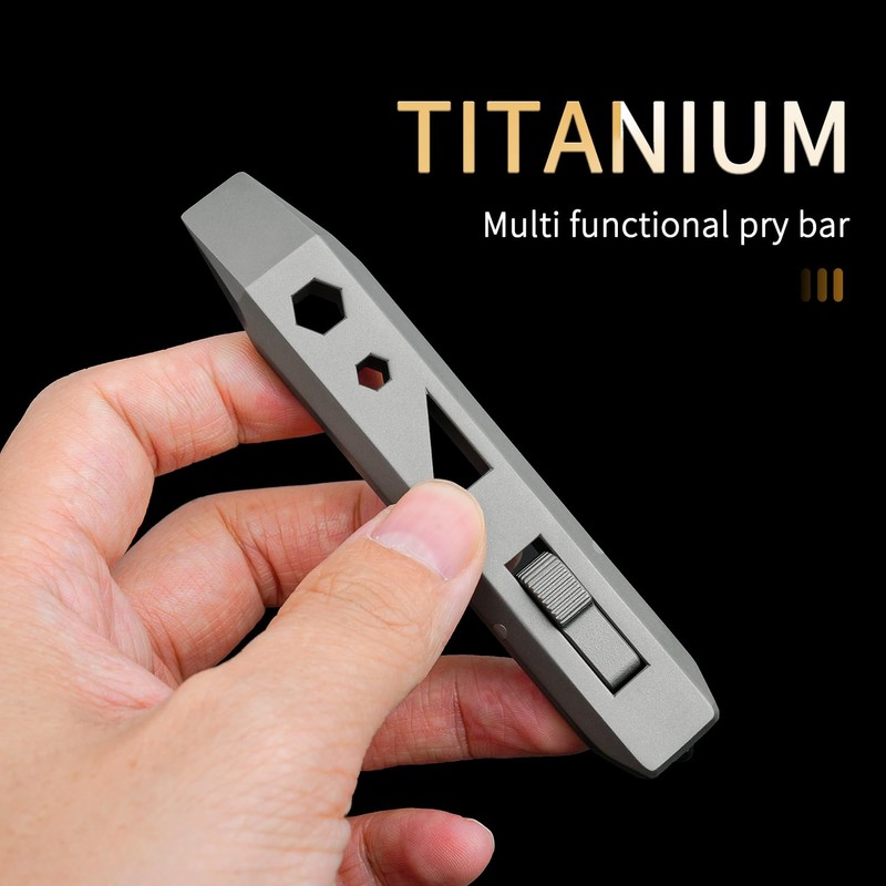 ainhue A385 Compact 3.85 inches TC4 Titanium Pry Bar Multi-Tool
