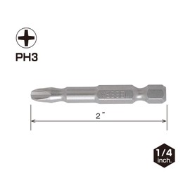 VESSEL Neck Torsion Power Bits PH3X50 2PC (Carded)
