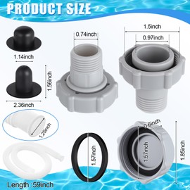 Tujoe P6H1158 Replacement Drain Valve Cap Plastic Swimming Pool Drain Connects Pool Pump Strainer Hole Plug Replacement Hose Compatible with Coleman of Pools P01006