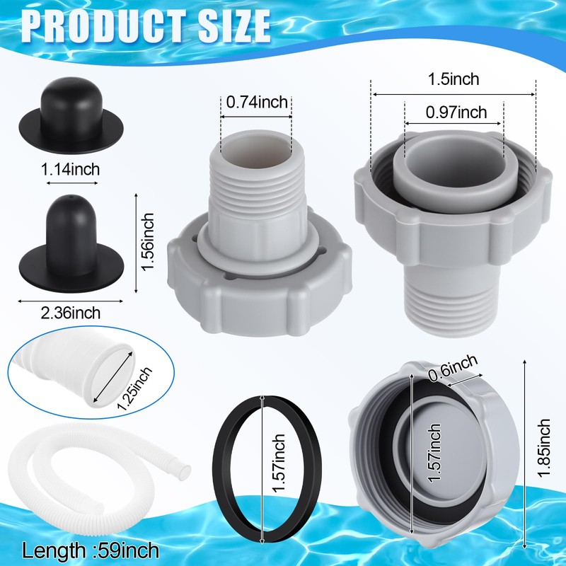 Tujoe P6H1158 Replacement Drain Valve Cap Plastic Swimming Pool Drain