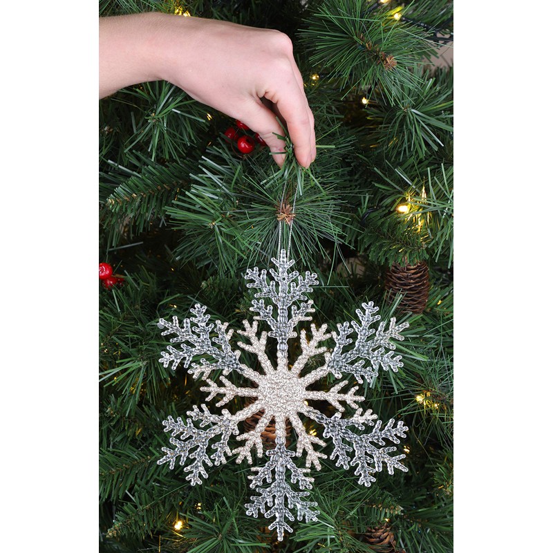 Christmas Concepts® 21cm (8,4") Large Glitter Decorated Snowflake Decoration -