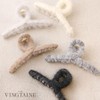 [神戸ヴァンテーヌ] VINGTAINE バンスクリップ モヘア 秋冬 大きめ まとめ髪 ヘアクリップ 大人 H7820-BK-