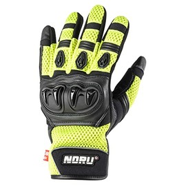 Noru Kiryu Leather Motorcycle Glove- Lightweight Breathable Design with Knuckle Protection, Touchscreen Compatibility