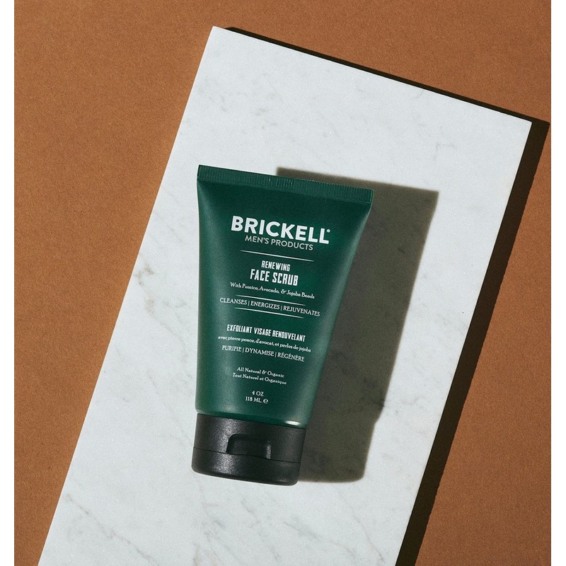 Brickell Renewing Face Scrub for Men 118ml Tube - Naturally