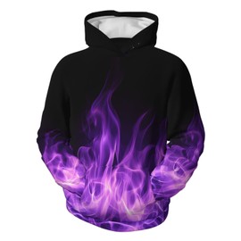 HaniLav Kids Novelty 3D Printed Sweatshirt Girl Boy Galaxy Pullover Hoodies,Purple Fire,S