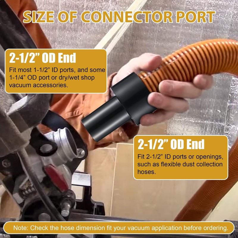 Enhon 2 Pack Hose Adapter 2-1/2 OD To 1-1/2 OD
