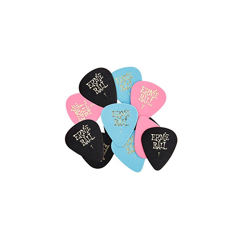 Ernie Ball Thin Cellulose Picks Assorted Colours Pack of 12