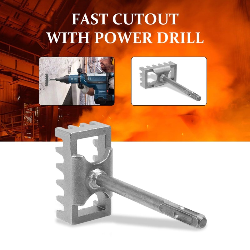 Square Hole Cutter for Electrical Box, Manganese Steel Rectangle Slot