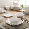 Gibson Home Brentwood 40-Piece Dinnerware Set – Square White Porcelain
