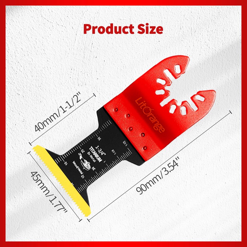 Litorange Oscillating Tool Titanium Blades, Universal Quick Release Multitool Blades