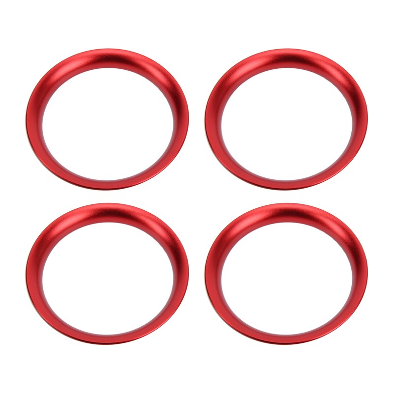4pcs Air Vent Outlet Rings Cover Trim Red Decoration Replacement