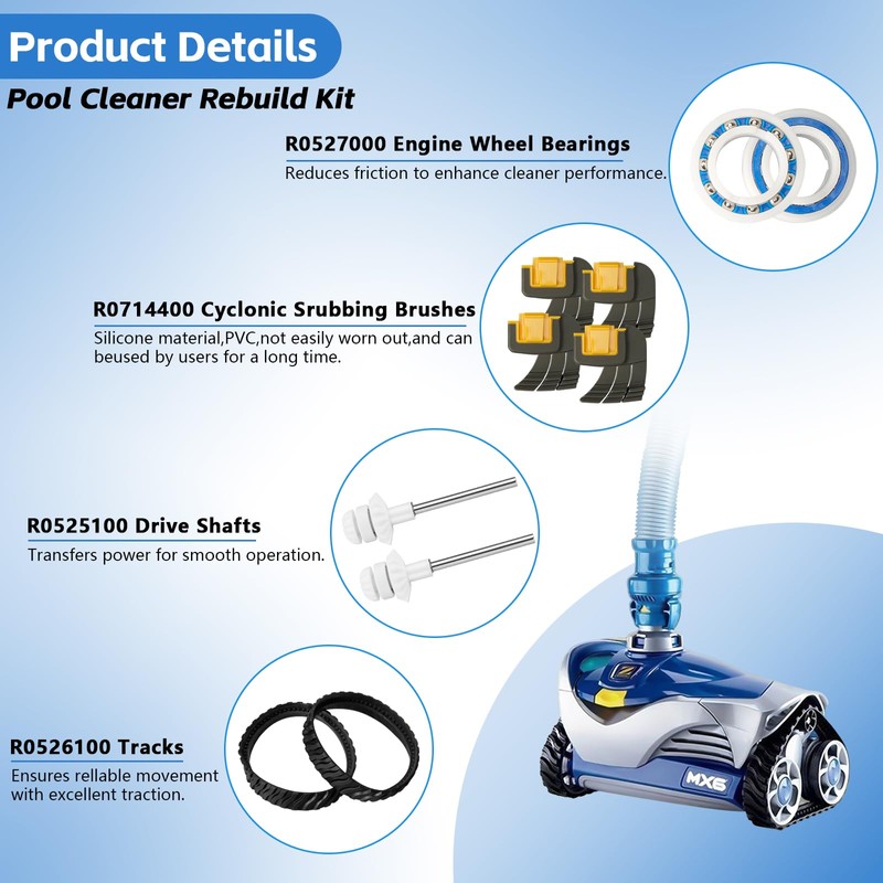 WENTIYA Pool Cleaner Tune Up Kit for MX8 MX6, 10-Piece