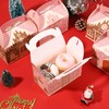 24Pcs Pink Christmas Paper Gift Boxes Gingerbread House Candy Boxes