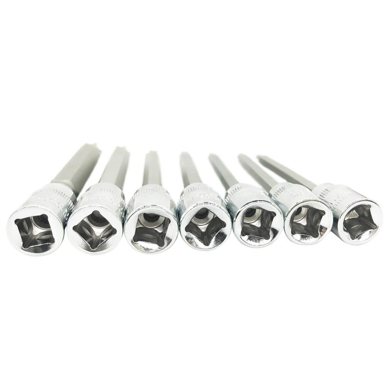 Extra Long Torx Star Bit Socket Set 7 Piece T25-T60