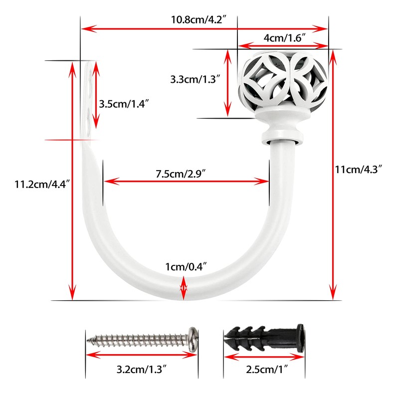 BSTKEY Set of 2 Coin Lantern Curtain Hooks Drapery Holdbacks,