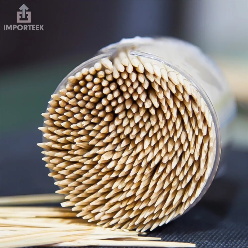 Importeek 6pq Bote Palillos Dientes Coctelero Fruta Madera 600pcs