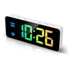 OQIMAX Digital Alarm Clock LED Display RGB Alarm Clocks Bedside