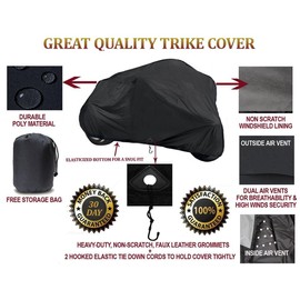 STOPBYUS Quality Trike Cover Compatible for Harley-Davidson Freewheeler FLRT 3-Wheeler. TOP OF THE LINE PROTECTIVE BIKE TARP. Breathable and Portable Vehicle Protection