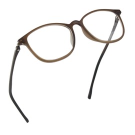 TIVSAN Blue Light Glasses for Women Men, Ultra-light Plastic Steel Frame Anti Glare Resin Lens Computer Gaming Glasses, Bluelight UV Ray Blocking Fake Square Nerd Glasses (Brown)