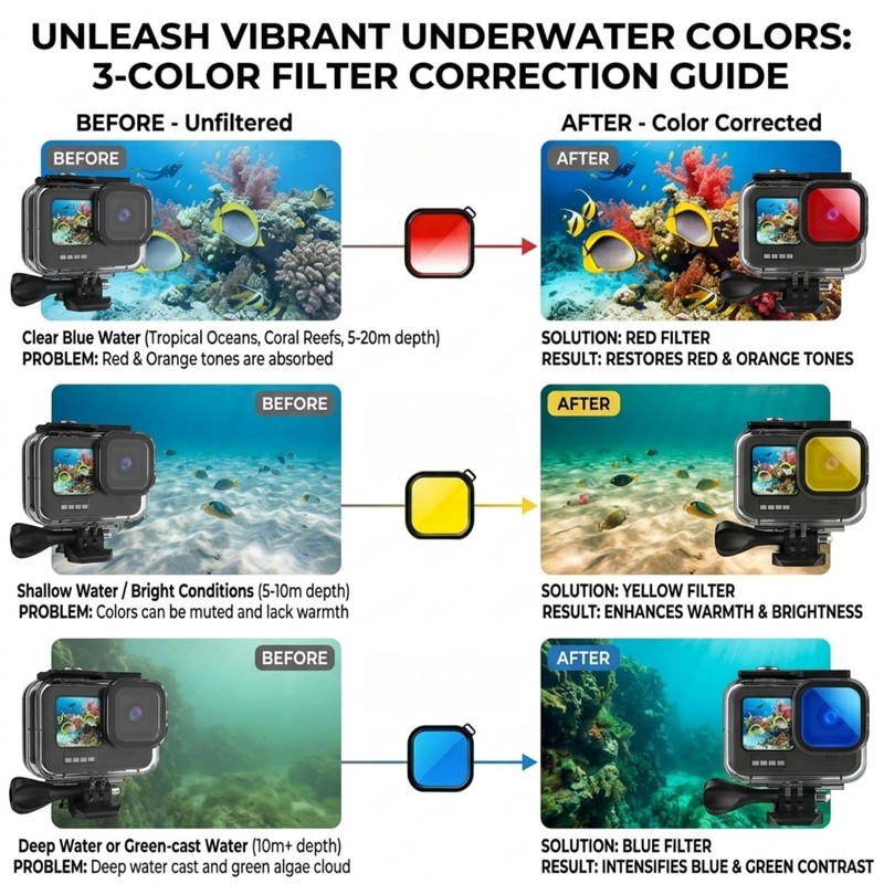 Honghauth 60m/196ft Waterproof Case for Gopro Hero 13/12/11/10/9 Black Action