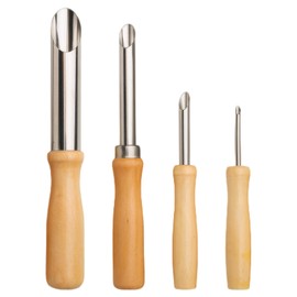 4 Pieces Straw Hole Puncher for Plastic Lids, Two Sizes Straw Puncher for Plastic Lids Lemonade, Round Clay Punch for Lemon Water and Milk Tea Lids