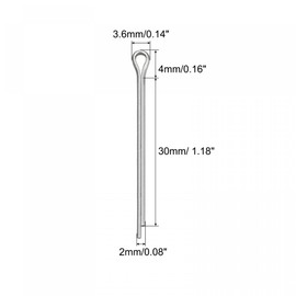 sourcing map Split Split Split Pin 2 mm x 30 mm 316 Stainless Steel Clip Attachment for Automotive Industry Mechanics Silver Pack of 15