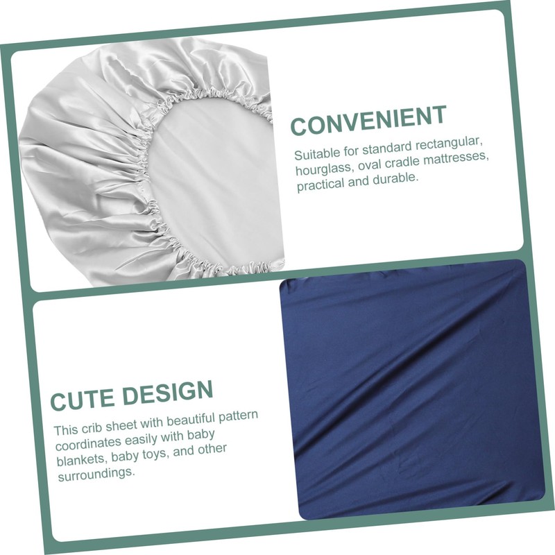 Kisangel 2Pcs Imitation Silk Bassinet Sheets for Newborns Soft Smooth