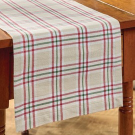 Park Designs Cozy Christmas Table Runner 13" X 36", Red & Green Plaid Christmas Runner For Seasonal Farmhouse And Country Decor Styles, Tan Table Cloth To Decorate For Holiday Season, Machine Washable