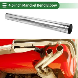 4.5" OD Straight Tubing Mandrel Exhaust Tube Pipe 45" Length T304 Stainless Steel Universal Fit Piping Silver Tone
