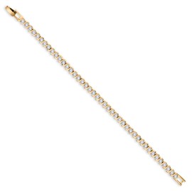 Gem Stone King 14K Gold Plated Bracelet Radiant Cubic Zirconia Tennis Bracelet For Women - The Perfect Luxury Gift for Her on Weddings and Special Occasions - 4.50 Cttw, 7 Inch Length, Cubic Zirconia