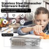 WHBDGP Dishwasher Basket,304 Stainless Steel Dishwasher Silverware Basket,Replacement Utensil Mesh